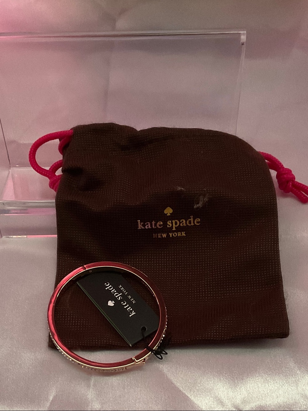 kate spade rose gold crystal edge bangle